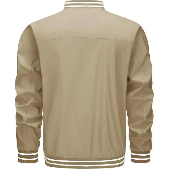❤️ Men's Bomber Jacket Lightweight Casual Spring Fall Windbreaker Zip Coat - Picture 8 of 8